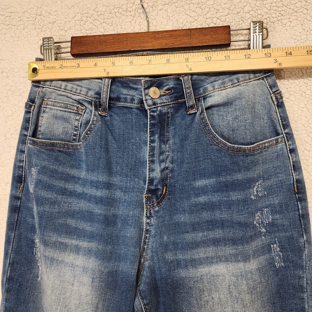 Kaya Womens Flare Jeans Size S 26x30 Blue Medium Wash Distressed Stretch Boho - Picture 6 of 11